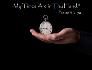 God's timing: To everything there is a season (Ecclesiastes 3:1).